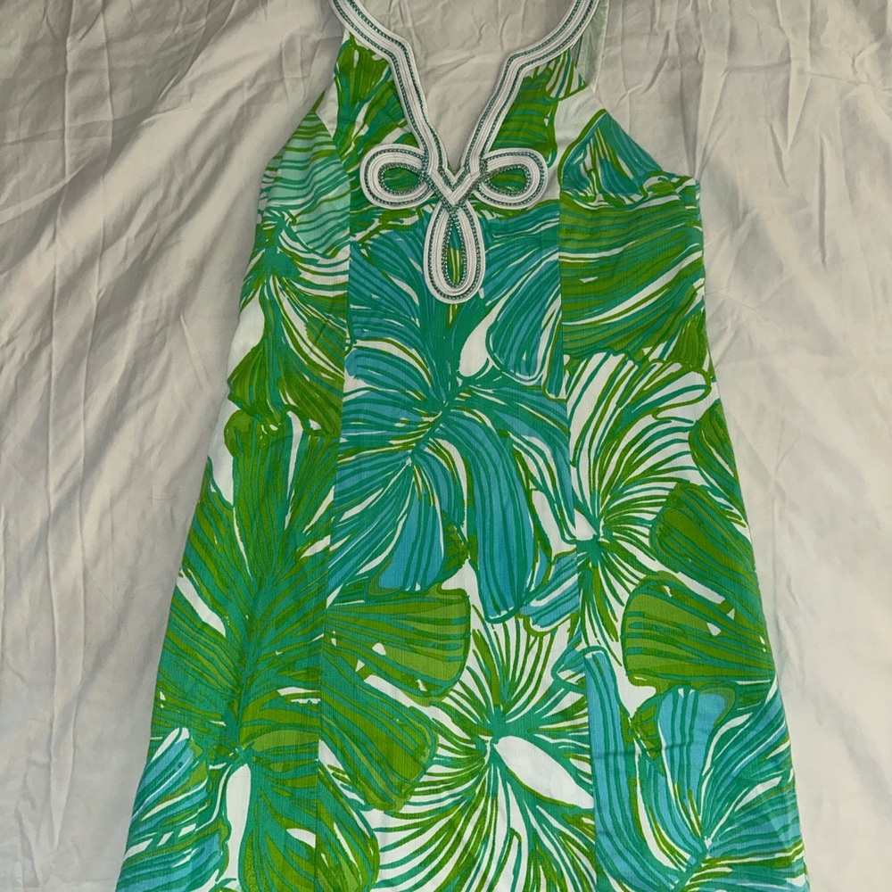 Lilly Pulitzer Green and Blue Patterned Dress